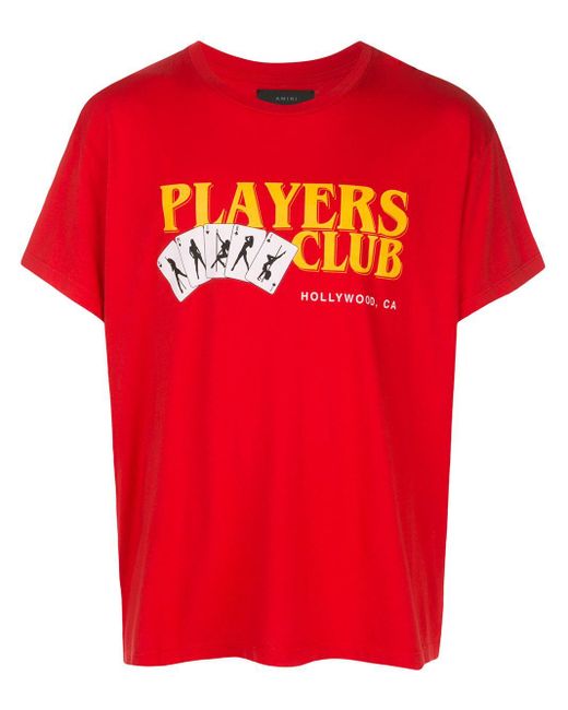 Amiri Red Players Club T-shirt for men