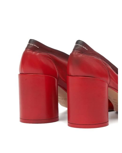 MM6 by Maison Martin Margiela Red Leather Pumps