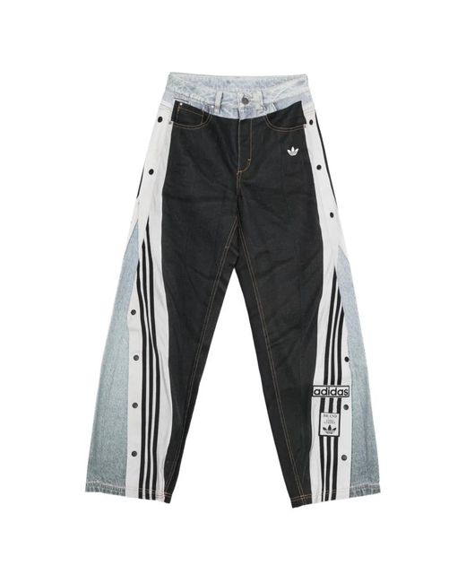 Adidas Gray Adibreak Buttoned Striped Jeans