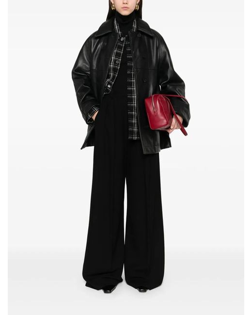 Studio Nicholson Black Ridger Leather Coat