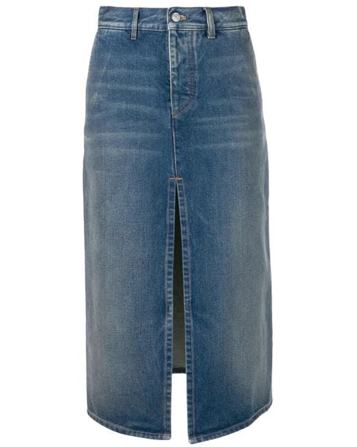 Balenciaga Blue Front Slit Skirt
