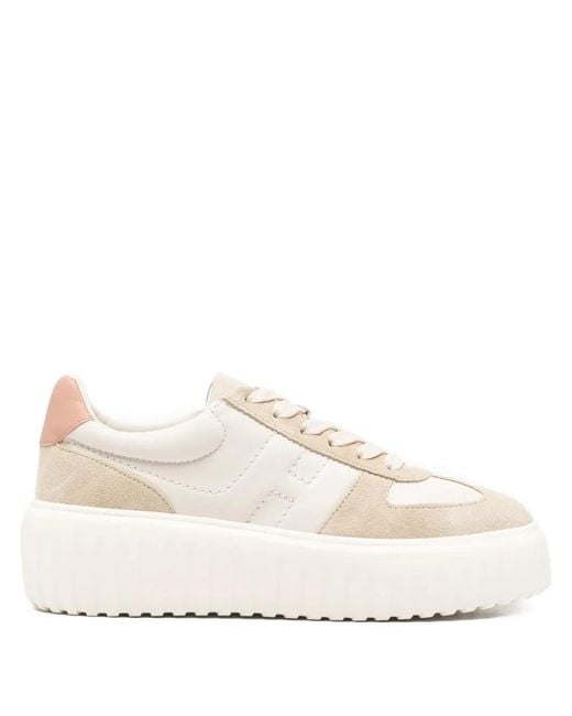 Hogan White H-Stripe Platform Sneakers