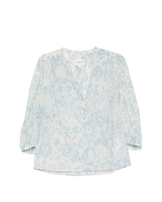 MAISON 123 White Devona Floral-Print Blouse