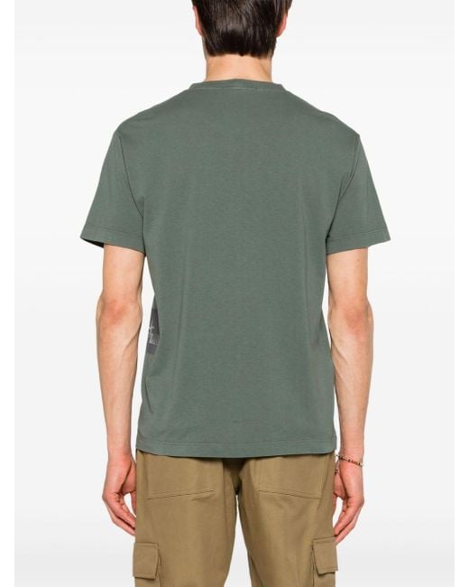 Stone Island T-Shirt mit Logo-Print in Green für Herren