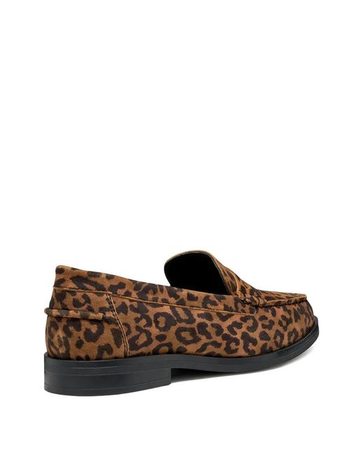 Geox Brown Leopard-Pattern Loafers