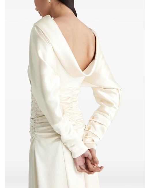 Violante Nessi White Ruched Gown