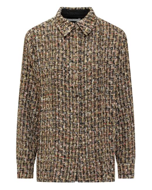 IRO Brown Tweed-Effect Woven Shirt