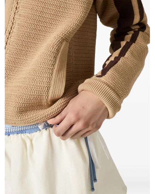 Miu Miu Natural Cotton Crochet Cardigan