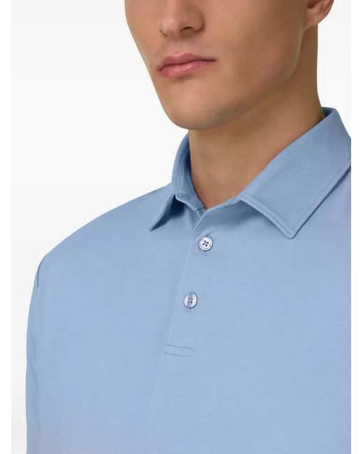 Boggi Blue Button-Front Polo Shirt for men
