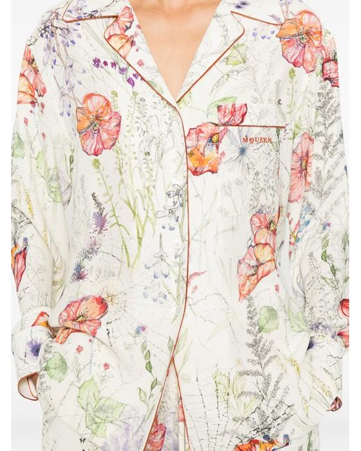 McQueen White Cotton Patterned Shirt