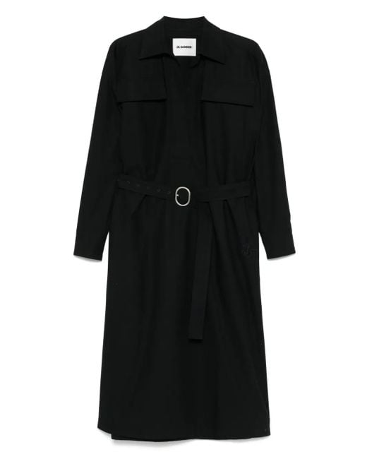 Jil Sander Black Cotton Midi Dress