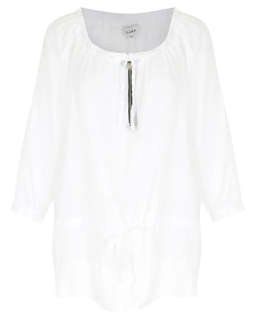 Amir Slama White Tie-Fastening Blouse