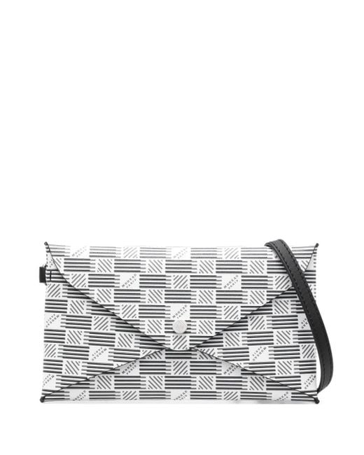 Moreau Gray Geometric-Pattern Clutch Bag