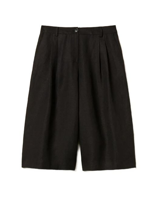 Twinset Black Bermuda À Pinces