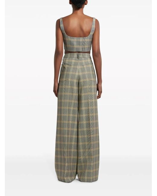 Marni Gray Check-Pattern Palazzo Pants