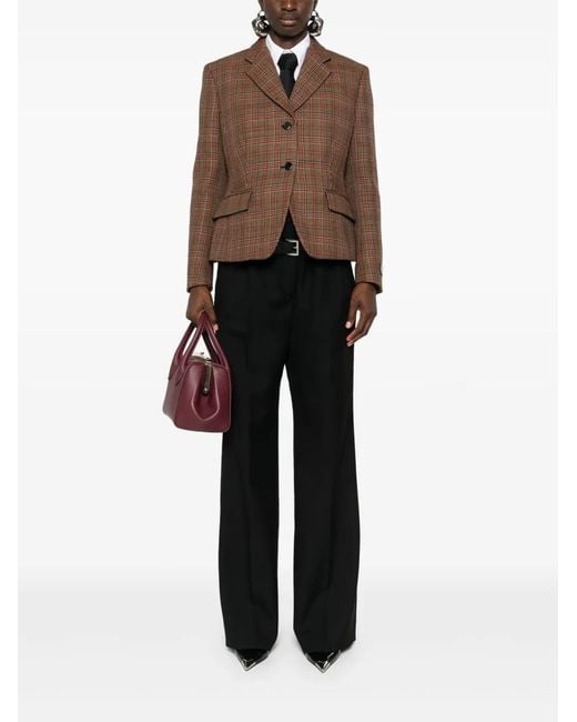 Prada Brown Plaid-Check Blazer
