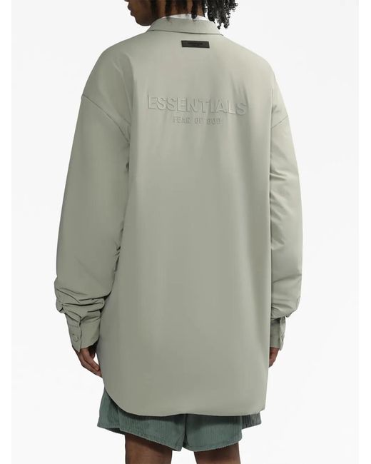 Fear Of God Gray Logo-Print Padded Shirt Jacket for men