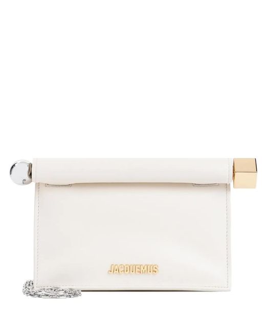 Jacquemus Natural Small Rond Carré Clutch Bag