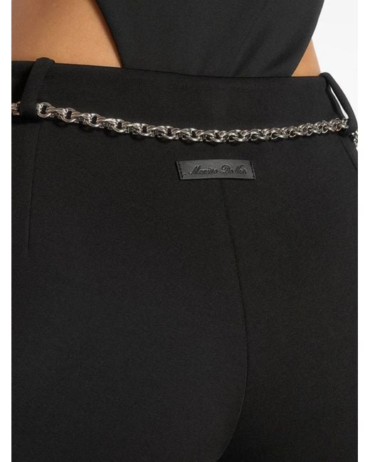 Manière De Voir Black Una Capri Leggings With Chain