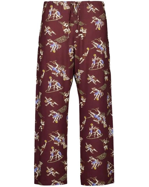 Pantalon De Pyjama Layup Printed Bode pour homme en coloris Red