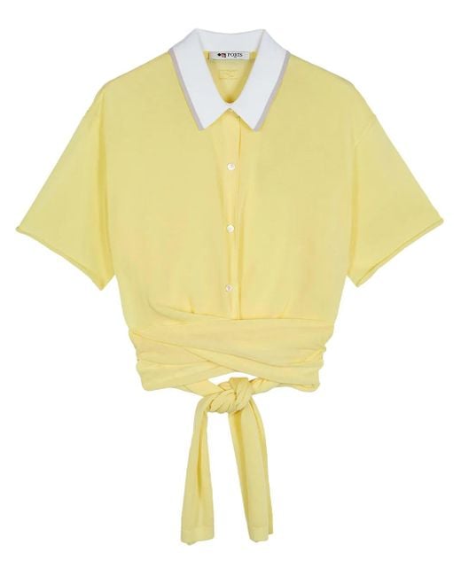 Ports 1961 Yellow Wrap Polo Top