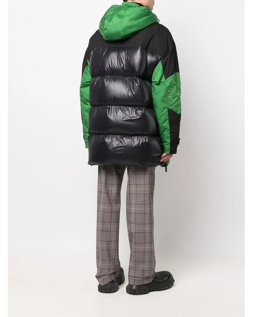 DSquared² Green Logo-Print Detail Coat for men