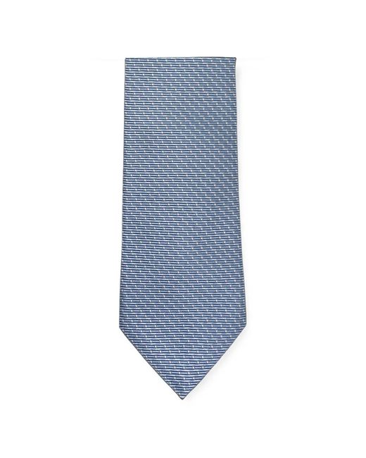Boss Blue Micro-Pattern Silk Tie for men