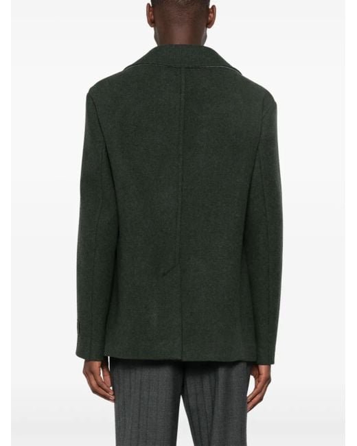 Etro Green Peacoat With Welt Pockets And Sleeves for men