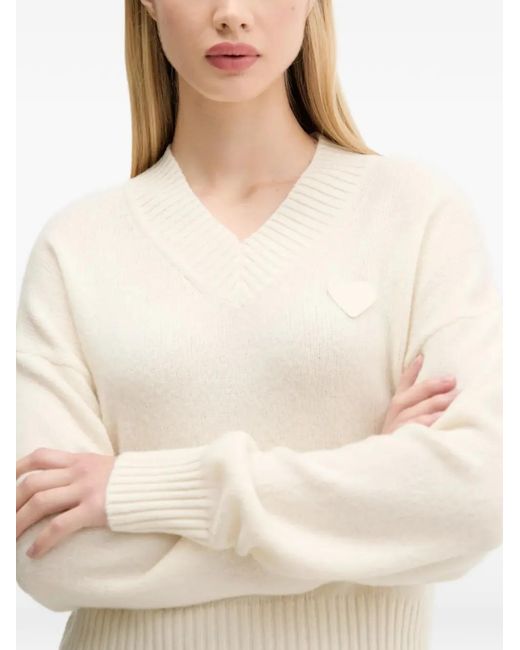 Jersey Bold Happy con cuello en V HUGO de color White