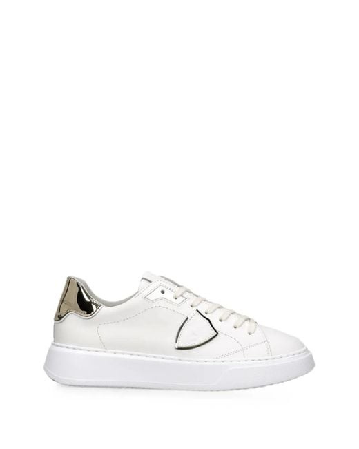 Philippe Model White Temple Leather Sneakers