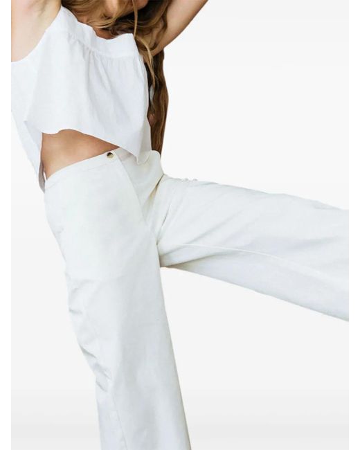 Ciao Lucia White Emilia Tie-Front Square-Neck Top
