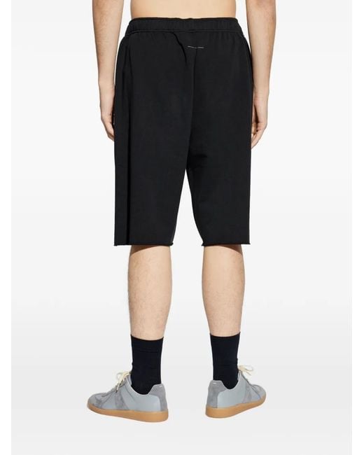 MM6 by Maison Margiela Black Patch-Detail Shorts for men