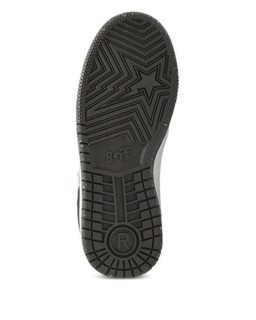 A Bathing Ape White Leather-Panelled Sneakers for men