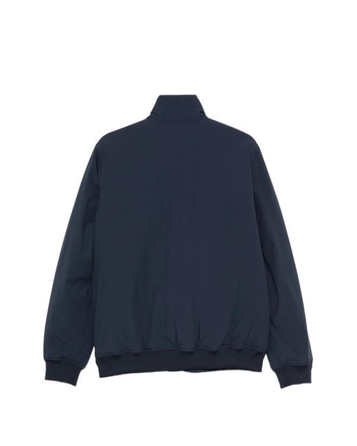 K-Way Blue Logo-Patch Ribbed-Trim Jacket for men