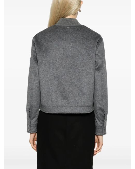 Herno Gray Wool Bomber Jacket