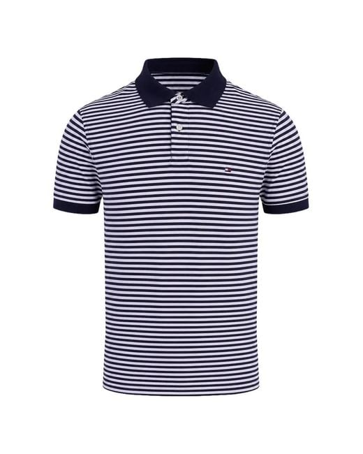 Tommy Hilfiger Blue 1985 Horizontal-Stripe Polo Shirt for men