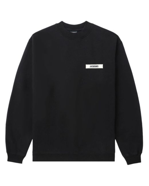 Jacquemus Black Logo-appliqué Jersey Sweatshirt for men