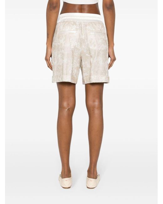 Peserico White Abstract-pattern Shorts