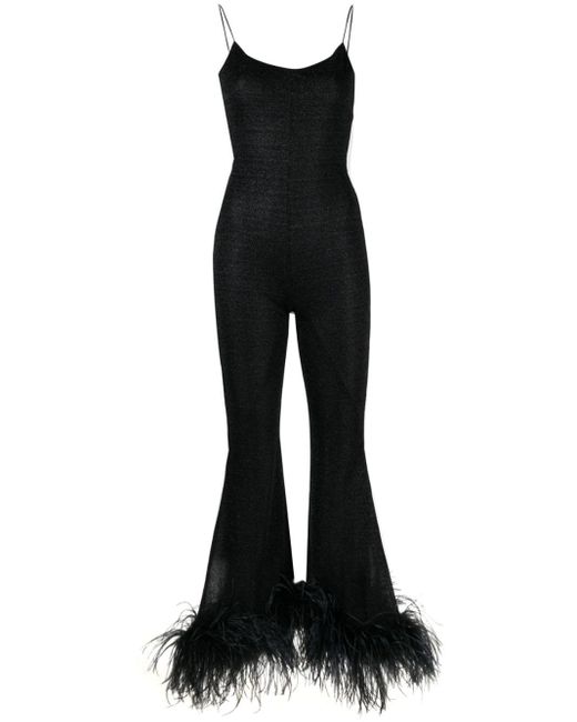 Oseree Jumpsuit Met V-rug in het Black