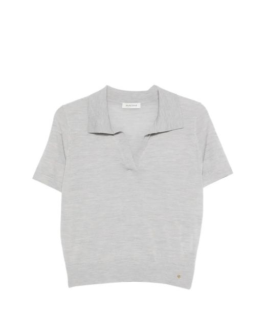 Anine Bing Gray V-Neck Short-Sleeve T-Shirt