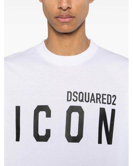 T-shirt en coton à logo imprimé DSquared² pour homme en coloris White