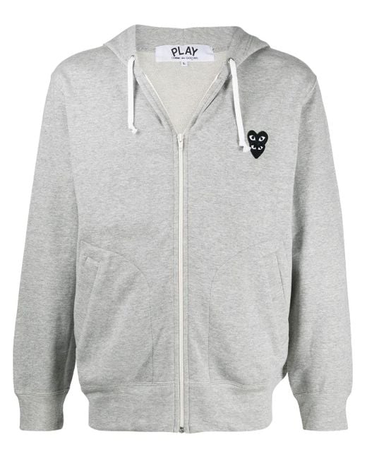 COMME DES GARÇONS PLAY Gray Chest Logo Hoodie