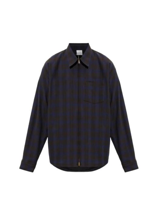 Vetements Blue Checked Zip-Up Shirt