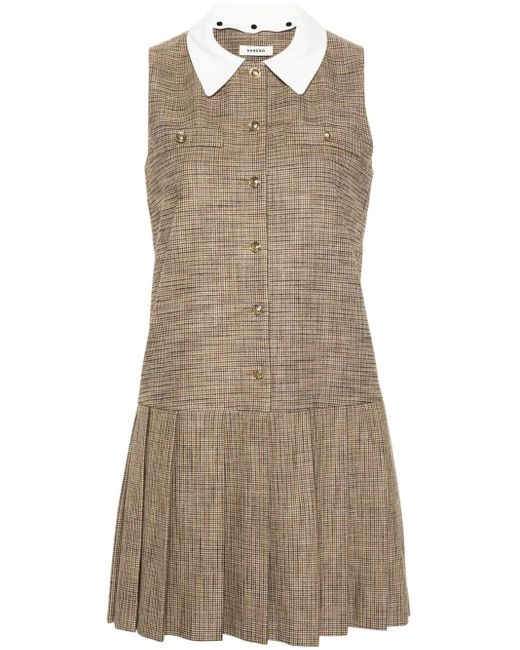 Robe Courte À Motif Pied-De-Poule Sandro en coloris Brown