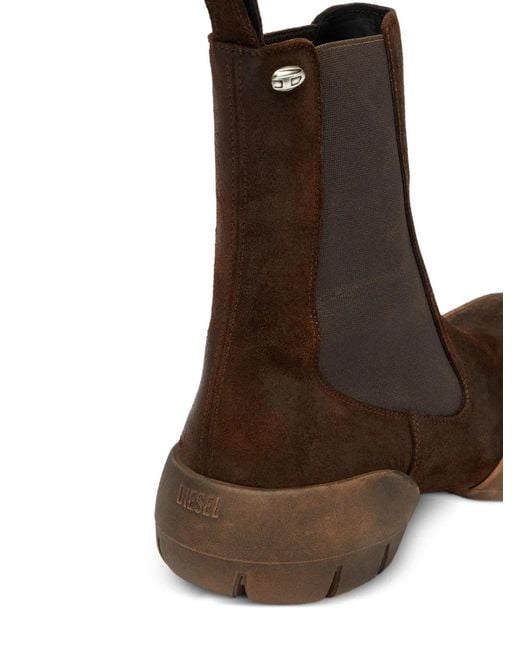 DIESEL Brown D-Mathieu Suede Chelsea Boots for men