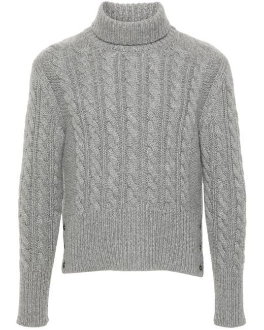 メンズ Thom Browne ケーブルニット タートルネックセーター グレー | Lyst