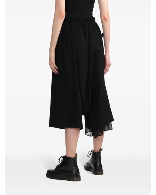Pantalones capri asimétricos Y's Yohji Yamamoto de color Black