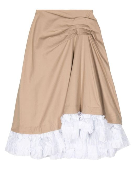 Molly Goddard Natural Jules Gathered Ruffle-trim Skirt
