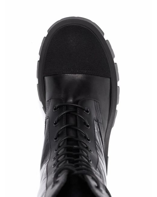Premiata Black Lace-Up Leather Boots