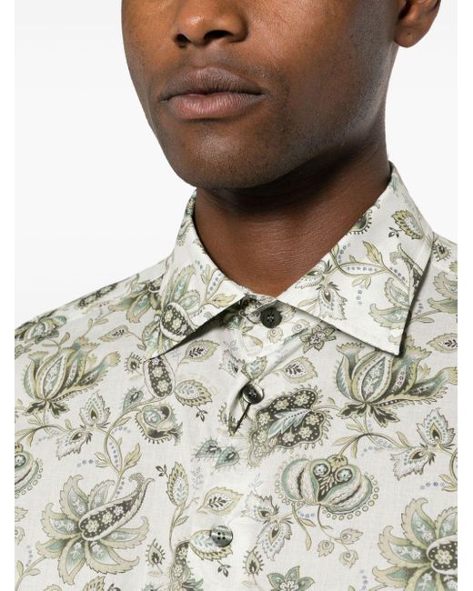 Camicia con stampa paisley di Etro in White da Uomo